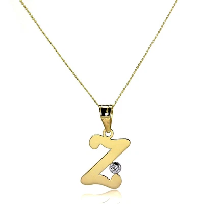 £72 • Buy Light 9ct Gold Letter Alphabet A - Z Pendant W CZ Crystal / Initials / Necklaces