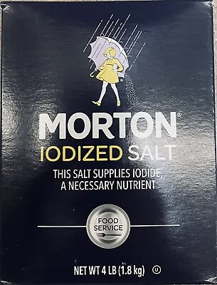 MORTON IODIZED Table Food Restaurant SALT 4 Lb Box - FREE SHIP • £17.69