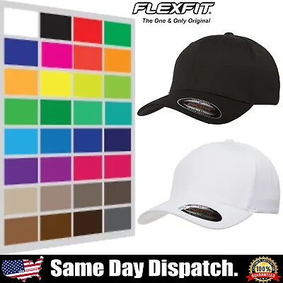 Flexfit Adult ORIGINAL Cool & Dry Sport Fitted Baseball Blank Cap Hat 6597 • $15.04