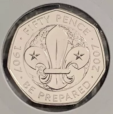 2007 50p Fifty Pence Boy Scouts Bunc Coin Brilliant Uncirculated Uk BUNC UNC • £8.95