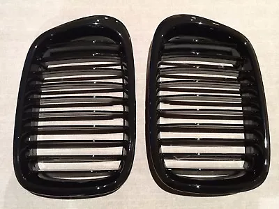 M5 STYLE PIANO GLOSS BLACK Front Hood Grilles GRILLE 97-03 Fits E39 530i 540i • $85