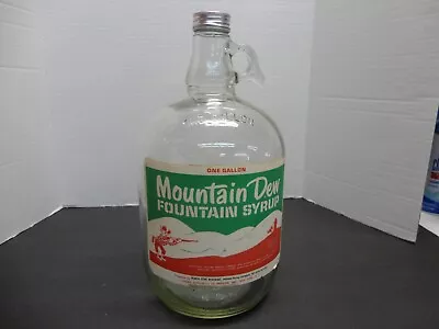 Mountain Dew Soda Fountain Syrup Paper Label 1 Gallon Jug Clear Glass Hillbilly • $27.99