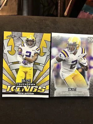 Justin Jefferson 2020 Leaf Draft X Football & Gold TK Rookie Card • $3