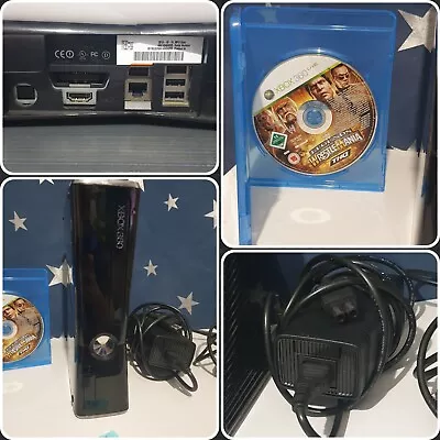 Xbox 360 S 250GB Model 1439 Black & Component Cable  Kinect & Games No Control • £49.99
