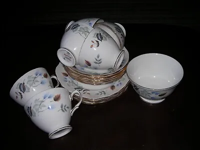 Colclough Eng Bone China 8162  Linden  19 Piece Tea Set- 6 X Trio's + Sugar Bowl • £14.99