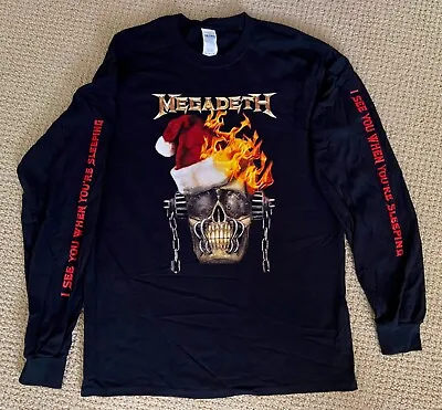 Megadeth - I See You When You're Sleeping Long Sleeve Christmas Vic 2018 • $23