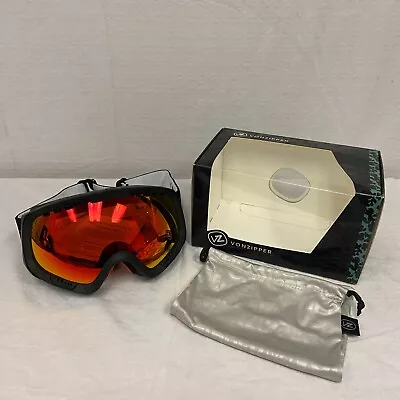 VonZipper Feenom Snow Sport Goggles Black Satin Frame W/ Fire Chrome Lens • $72