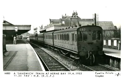 £1.45 • Buy 1953 Postcard Rail Motor Train At Herne Bay Kent
