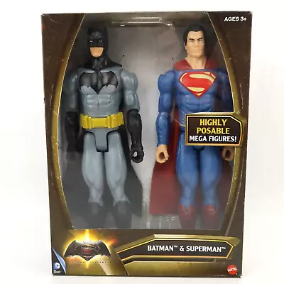 Batman & Superman Highly Posable Mega Action Figures Articulated DC Comics DLN32 • $24.97