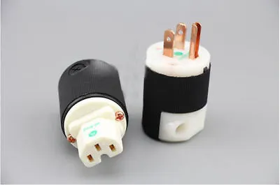 HI-End 8215C Copper US Audio Power Plug +IEC Power Connector Pair • $11.11