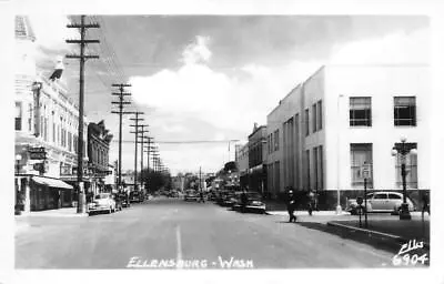 RPPC ELLENSBURG WA Street Scene Elton Hotel Ellis Kittitas Co. 1940s Postcard • $7.99