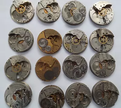 16 Vintage Elgin Mechanical Pocket Watch Movements 4 Parts Lot# 12 • $29.99