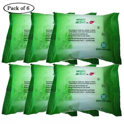 Make Up Remover-Aloe Vera (30 Wipes) (Pack Of 6) By Purest • $37.06