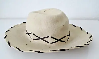 Child’s Western Tan Cowboy/Cowgirl Western Ranch Hat  1970s Size M Vintage AZ55 • $12.99