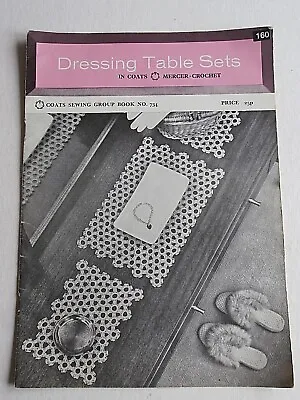 Vintage Dressing Table Sets Coates Mercer Crochet Pattern Book No 734 • £3.99