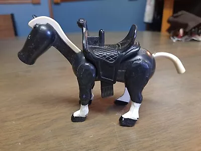 Vintage Fisher Price Black Horse Little People Western Town Or Castle • $8