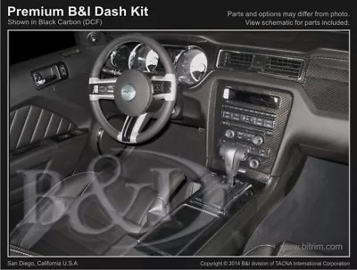 Dash Trim Kit For FORD MUSTANG 2014 Carbon Fiber Wood Aluminum • $242.25