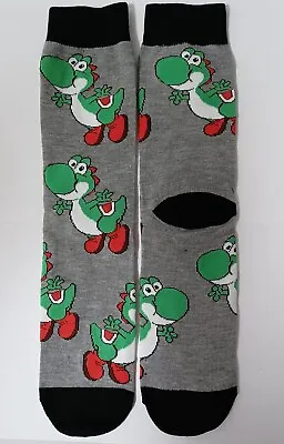 Yoshi Gray Super Mario Bros Funny Game Retro Cosplay Anime Cartoon Adult Socks • $8.99