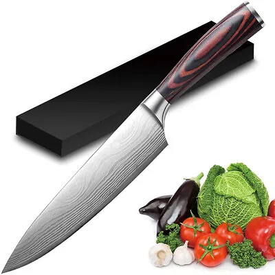 8'' Chef Knife Japanese Damascus Pattern Stainless Steel Kitchen Knife Cleaver • $25.89