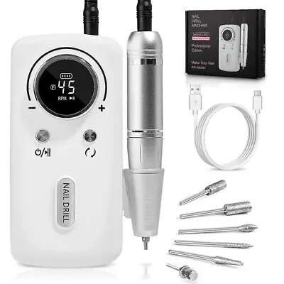 New 45000RPM LCD Portable  Rechargeable Electric Nail Drill Manicure Machine • $34.99