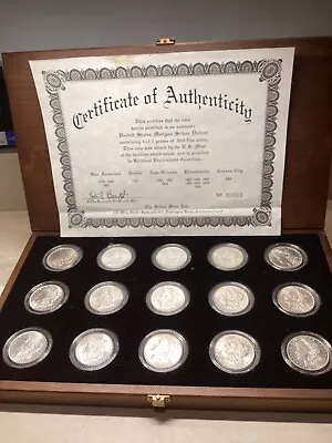 Morgan Silver Dollar Collection 15 Coin Date Set 1878-1921 BU COA Display Box! • $2299