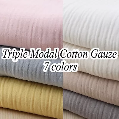 Modal Cotton Triple Gauze Organic Fabric Dressmaking Baby Clothes Muslin 58 W • $14.98