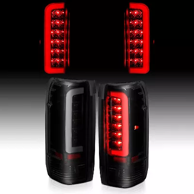 For 89-97 Ford F150 F250 F350 Red C-Shape LED Black Smoke Taillights Brake Lamp • $106.55