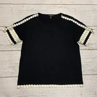 J. Crew Lace Embroidered Black Short Sleeve T Shirt Size Small • $20