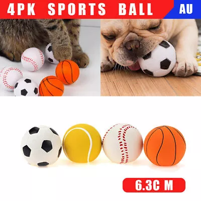 4/12Pcs Mini Pet Sports Rubber Balls Dog Puppy Play Throw Fetch Training Cat Toy • $21.89