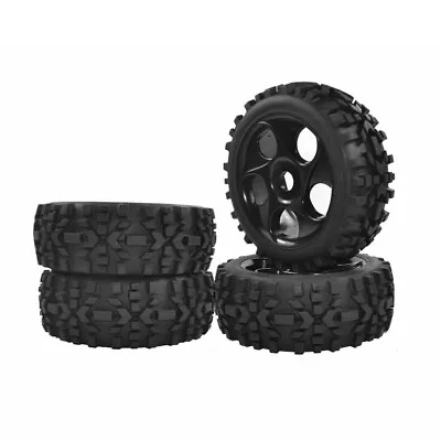 £19.69 • Buy 4PCS 1:8 RC Black Scale Buggy Off Road Car 5 Holes 17mm Wheels And 80mm Tyres