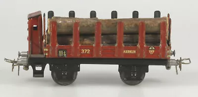 Märklin H.O. #372 DB 2 Axle Tinplate Stake Car 1946 To 1949 • $29