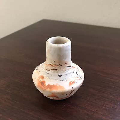 Vintage Nemadji Indian Pottery Vase 4 3/4  Brown Orange The Alamo • $18.99