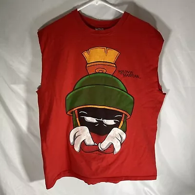 Vintage 1993 Marvin The Martian Looney Tunes Cartoon Cut Sleeveless XL T-shirt  • $19.97