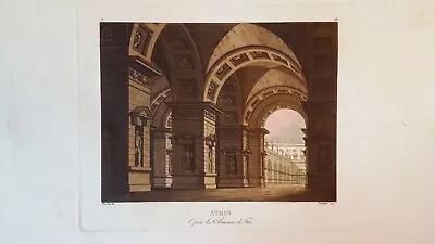 1820's Antique Engraving Atrio Opera La Clemenza Di Tito - Mozart - Set Design • $16.12