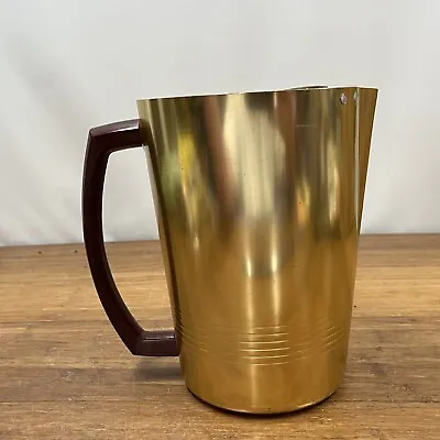 Vintage Regal Ware Supreme Metal Aluminum Pitcher Ice Lip Wooden Handle MCM USA • $9.98