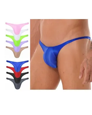 Men Sexy Micro Briefs Glossy T-Back Thongs Male Bulge Pouch Underwear G-String • £13.19