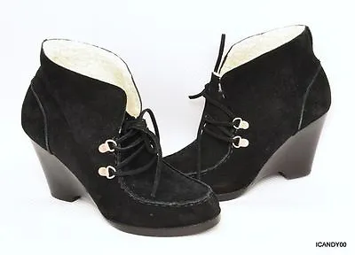 Nwt MICHAEL Michael Kors *WENDI Suede Bootie Platform Wedge Heel Boot ~Black 6.5 • $99.99