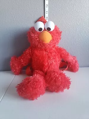 SESAME STREET ELMO Red Plush Backpack Stuffed 17  Toy Animal  • $24.99