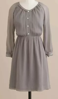 J.Crew Silk Chiffon Side Pockets A-Line Maisie Dress Size 0 Graphite Color NWT • $79.99