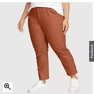 Eddie Bauer Women's Adventurer® Stretch Ripstop Ankle Pants Cocoa Brown 20W • $24.99