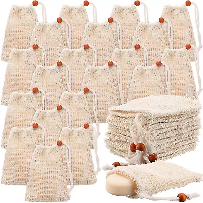 Natural Sisal Soap Bag 5.7 X 3.7 Inches Mesh Exfoliating Soap Saver Bag Soap Pou • $93.40