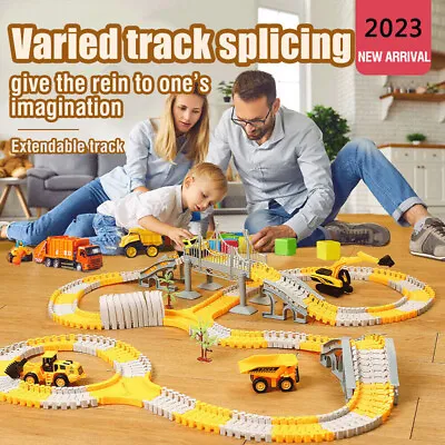 334PCS DIY Rail Car Racing Track Toy Multilayer Spiral Building Slot Kids Toy • £21.84