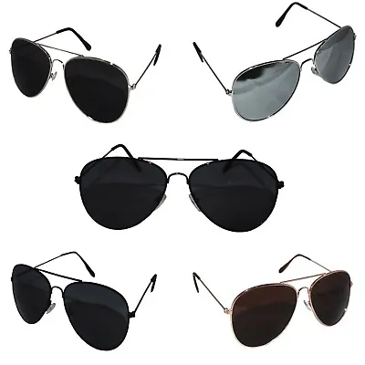 £3.99 • Buy Metal Frame Classic Sunglasses Mens Ladies Womens Vintage Retro Mirrored Black