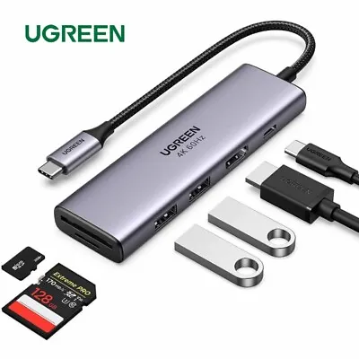$59.95 • Buy Ugreen 6 In 1 USB C Type C Hub Adapter To USB 3.0 HDMI 4K 60Hz PD For Mac Dell 