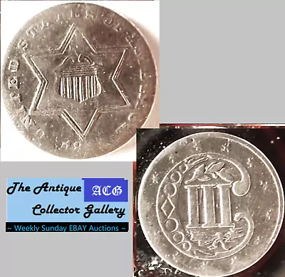 1857 US Phila Mint Silver Type 2 Trime 🪙 Three Outlines To Star 🪙3 Cents🪙 • $9.51