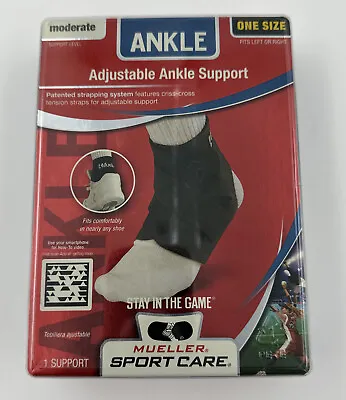 Mueller Sport Care Adjustable Ankle Support W/ Straps Left Or Right One Size NEW • $12.50