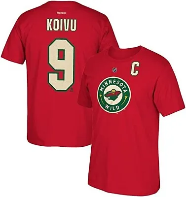 Reebok Men's Mikko Koivu Minnesota Wild Player Premier Jersey T-Shirt-Red XL • $19.99