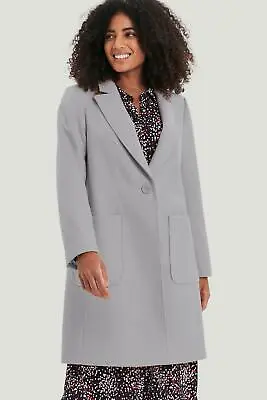 EVANS Ladies Pale Grey Soft Pocket Coat SIngle Button Single Breasted • £27.50