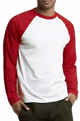 Men Baseball Cotton Long Sleeve T-Shirt Soft Breathable Raglan Jersey Size S-3XL • $13.93
