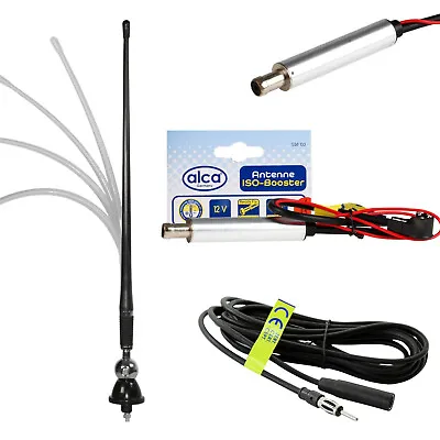 Car Radio Signal Booster 40Cm Aerial Antenna Extension Din Better Reception Kit • £14.99